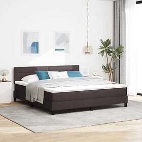 vidaXL Box Bed with Mattress Dark Brown 180x200 cm Fabric