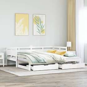 vidaXL Daybed extendable with drawers white 80x200 cm without mattress
