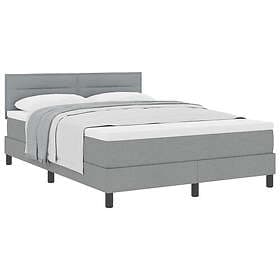 vidaXL Boxspring Bed with Mattress Light Gray 160x200 cm Fabric
