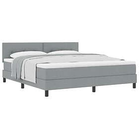 vidaXL Boxspring Bed with Mattress Light Gray 180x200 cm Fabric
