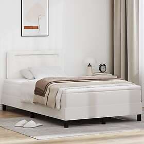 vidaXL Box Bed with Mattress white small double faux leather
