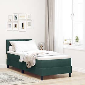 vidaXL Bed with Mattress 80x200 cm dark green velvet