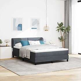 vidaXL Boxspring Bed with Mattress Dark Gray 160x200 cm Velvet