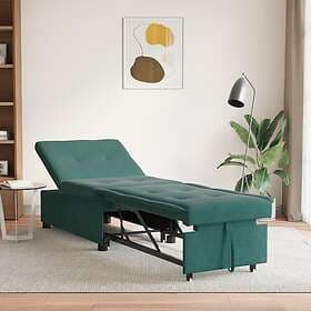 vidaXL Sofa Bed 3-in-1 Pull-Out Design Dark Green Velvet