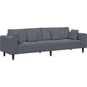 vidaXL Velvet Sofa with Cushion Dark Grey 208 cm Velvet