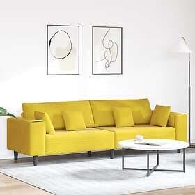 vidaXL Velvet Sofa with Cushion Yellow 210 cm Velvet