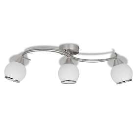 vidaXL Ceiling Lamp with Glass Shades on Waving Rail for 3 E14 Bulb