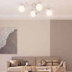 vidaXL Ceiling Lamp with Round Glass Shades for 4 G9 LED Lights