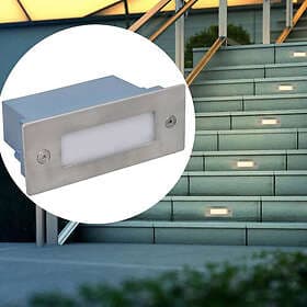 vidaXL 2 LED Recessed Stair Light 44 x 111 x 56 mm