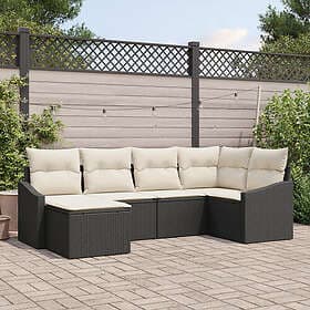 vidaXL Lounge Set with Cushion with Storage 6 pcs Black, Cream