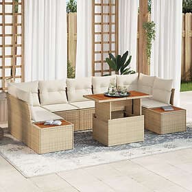 vidaXL Lounge Set with Cushion Beige, Cream 100 x 55 x 73 cm 8 pcs