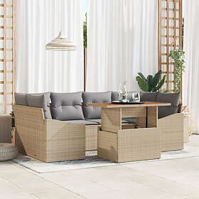vidaXL Lounge Set with Cushion Beige Grey 100 x 55 x 73 cm