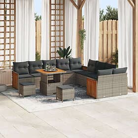 vidaXL Garden sofa set with cushion 13 pcs Grey 80 x 80 x 71 cm