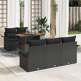 vidaXL Sofa with cushion 6 pcs Black 100 x 55 x 73 cm
