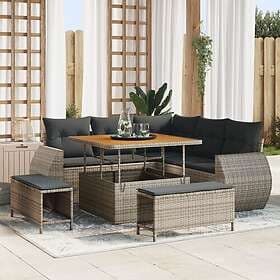 vidaXL Garden sofa set with cushion 8 pcs Grey 100 x 100 x 71 cm