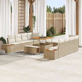 vidaXL Garden sofa set with cushion 11 pcs Beige, Cream 100 x 100 x 71 cm