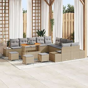 vidaXL Garden sofa set 13 pcs Beige, light grey 110 x 55 x 71 cm