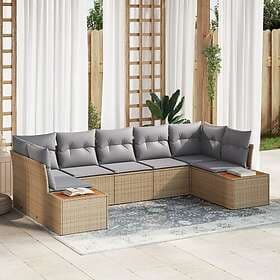 vidaXL Garden sofa set 7 pcs beige and light grey 289 x 154 x 85 cm