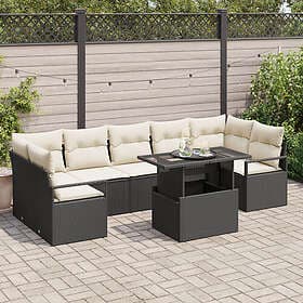 vidaXL Garden sofa set 8 pcs Black and cream white 100 x 55 x 73 cm