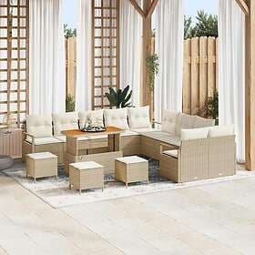 vidaXL Garden sofa set with cushion 14 pcs Beige, Cream 110 x 55 x 71 cm