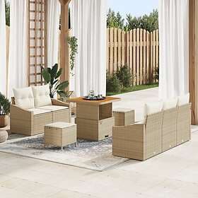 vidaXL Sofa with cushion 8 pcs Beige, Cream 80 x 80 x 71 cm
