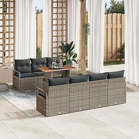 vidaXL Garden sofa set with cushion 8 pcs Grey, Brown 100 x 55 x 73 cm