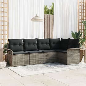 vidaXL Garden sofa set 5 pcs 242.5 x 132.5 x 85 cm Poly rattan