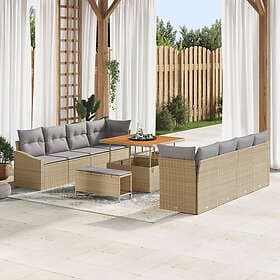 vidaXL Garden sofa set 11 pcs Beige, light grey 100 x 100 x 71 cm