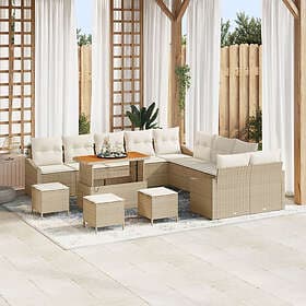 vidaXL Garden sofa set with cushion 13 pcs Beige, Cream 100 x 100 x 71 cm