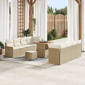 vidaXL Garden sofa set with cushion 11 pcs Beige, Cream 80 x 80 x 71 cm
