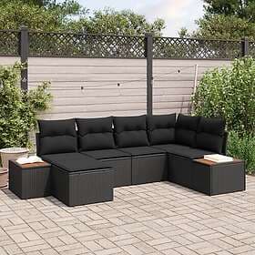 vidaXL Garden sofa set 6 pcs Black 264 x 154 x 85 cm Poly rattan