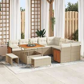 vidaXL Garden offset 12 pcs Beige, Cream 100 x 100 x 71 cm