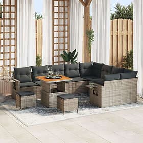 vidaXL Garden sofa set with cushion Manual 12 pcs Grey 80 x 80 x 71 cm