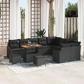 vidaXL Sofa with cushion 12 pcs Black 90 x 55 x 71 cm