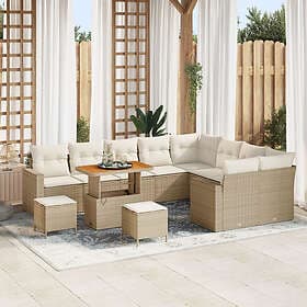 vidaXL Garden sofa set 12 pcs beige and cream white 90 x 55 x 71 cm