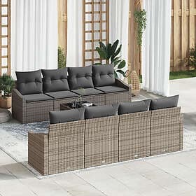 vidaXL Garden sofa set with cushion with storage 7 pcs Grey 55 x 55 x 37 cm