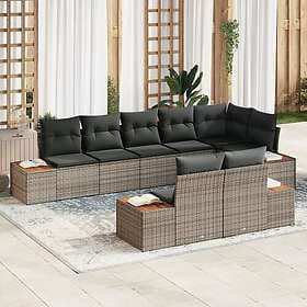 vidaXL Garden sofa set 8 pcs Grey 319 x 154 x 85 cm Poly rattan