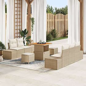vidaXL Garden sofa set with cushion 8 pcs Beige, Cream 80 x 80 x 71 cm