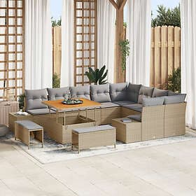 vidaXL Garden sofa set 12 pcs Beige, light grey 100 x 100 x 71 cm