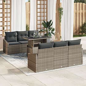 vidaXL Garden sofa set with cushion 7 pcs Grey 100 x 55 x 73 cm