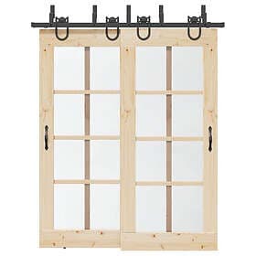 vidaXL Sliding Door Hardware 183 cm Steel Black
