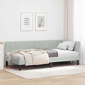 vidaXL Bed Frame with headboard light grey 90x190 cm velvet