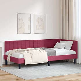 vidaXL Bed Frame with headboard Wine Red 100x200 cm Velvet