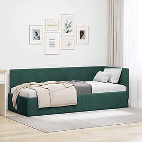 vidaXL Bed Frame with headboard Dark green 80x200 cm Velvet