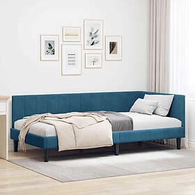 vidaXL Bed Frame with Headboard Blue 90x190 cm Velvet