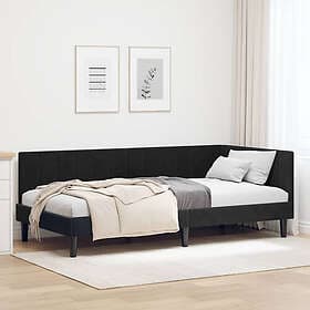 vidaXL Bed Frame with headboard black 100x200 cm velvet