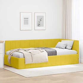 vidaXL Bed Frame with headboard Yellow 100x200 cm Velvet