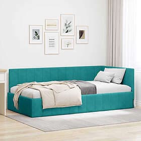 vidaXL Bed Frame with headboard Turquoise 90x190 cm Velvet
