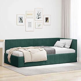 vidaXL Bed Frame with headboard dark green 90x190 cm velvet