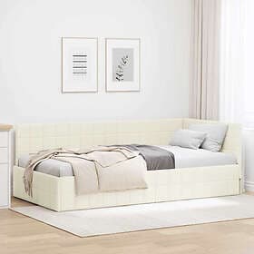 vidaXL Bed Frame with headboard Cream 100x200 cm Velvet